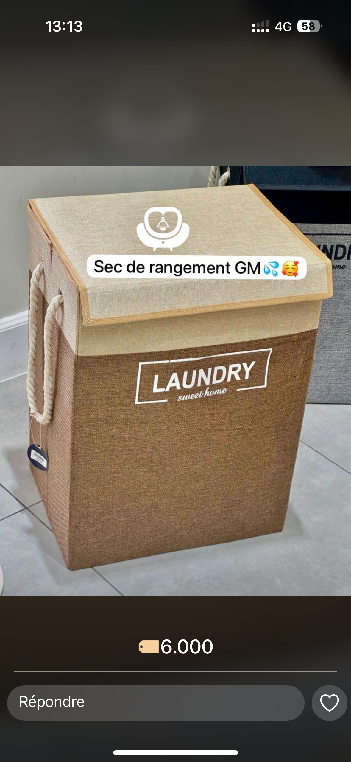 Sac de Rangement LAUNDRY Grand Modèle