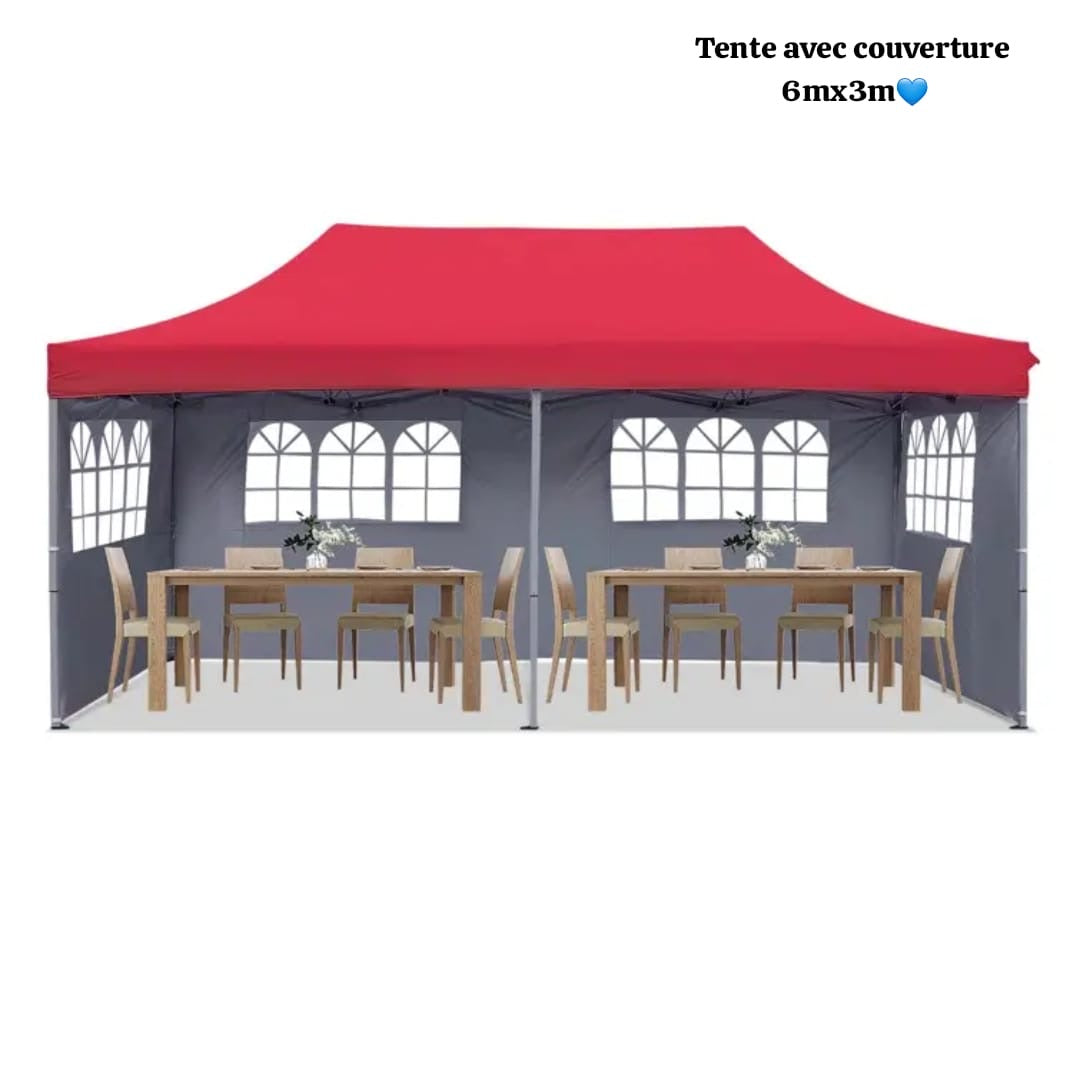 Bâche de Tente 6m/3m pliable avec couverture