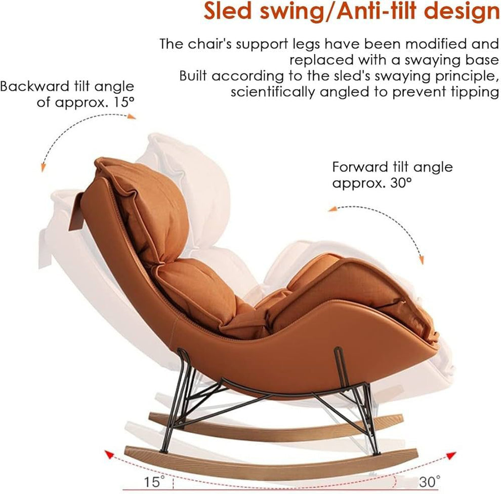 Fauteuil Bascule en Cuire avec Repose Pied