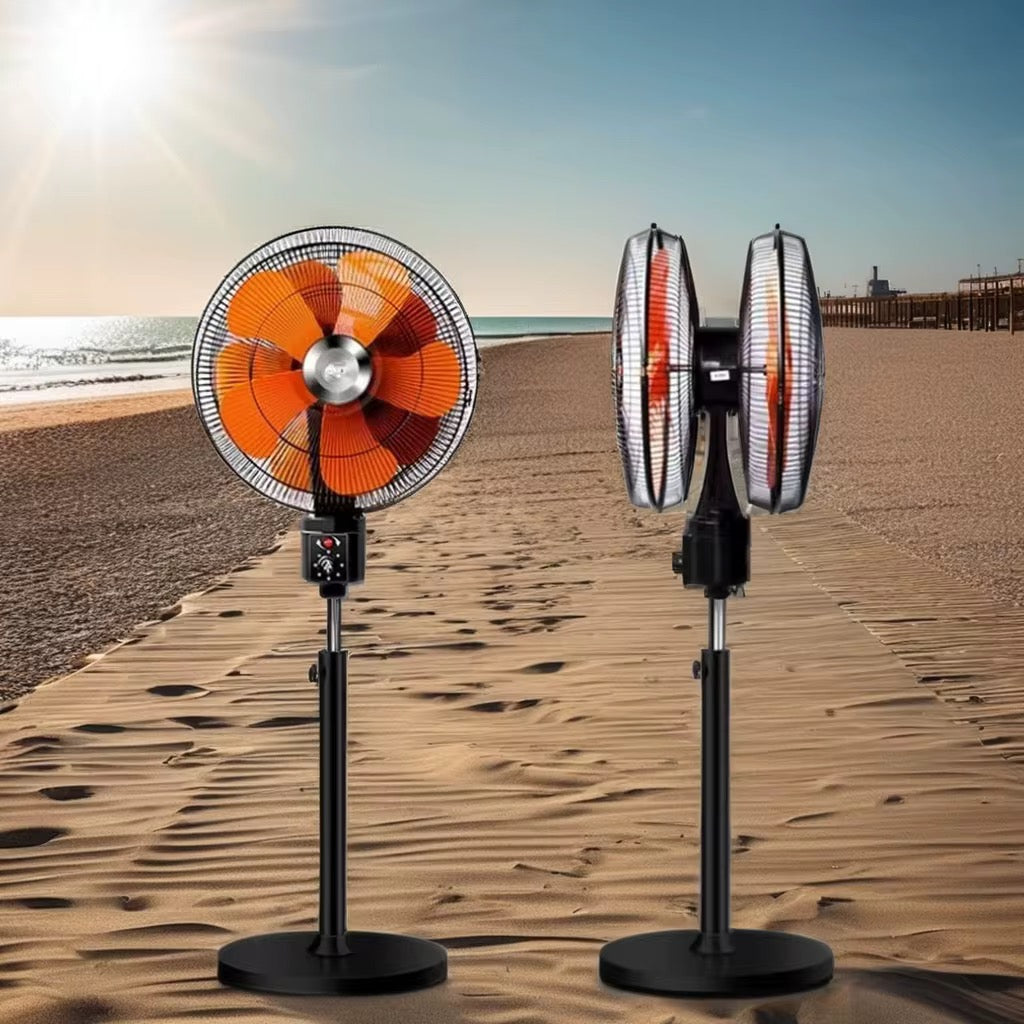 Ventilateur Électrique sur pieds à double tête 360 degrés