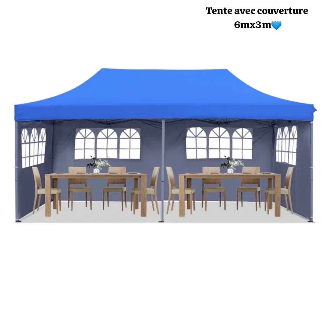 Bâche de Tente 6m/3m pliable avec couverture