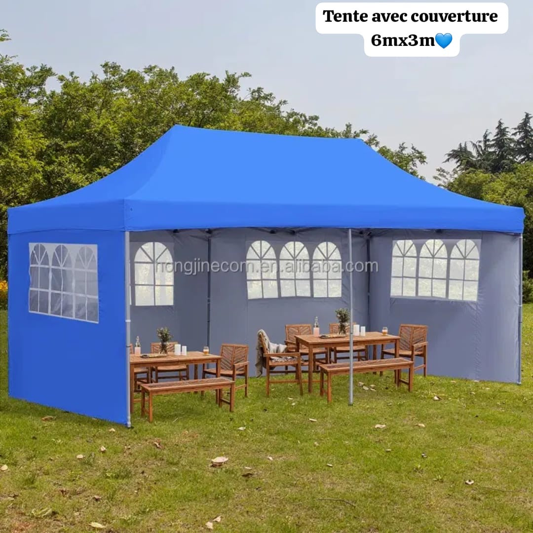 Bâche de Tente 6m/3m pliable avec couverture