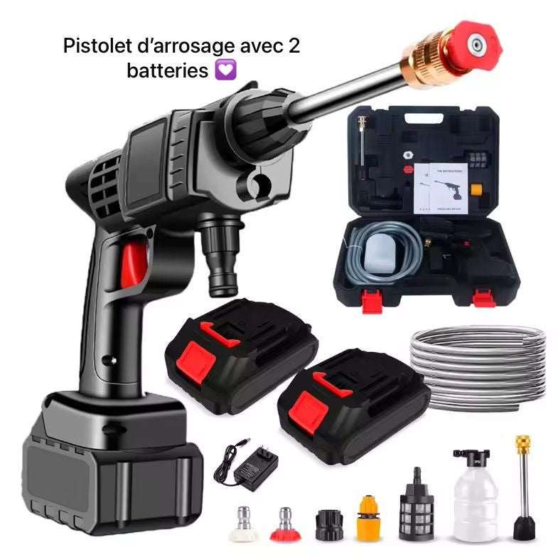 🚿 PISTOLET DE LAVAGE SANS FIL – 2 BATTERIES 🔥