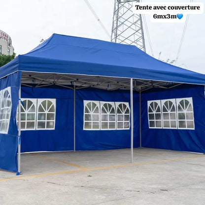 Bâche de Tente 6m/3m pliable avec couverture