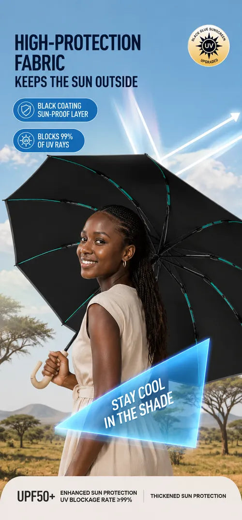 ☀️🌂 PARAPLUIE PREMIUM ANTI-UV RÉSISTANT AU VENT ET A LA FORTE PLUIE