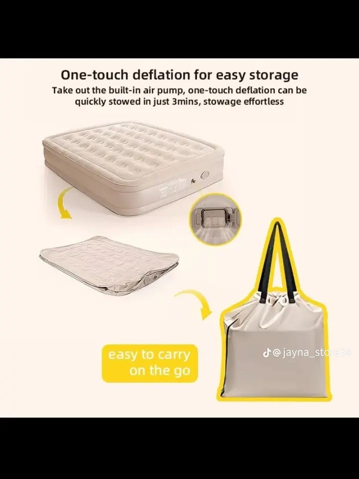Matelas gonflable 2Places avec oreillers et pompe électrique intégré