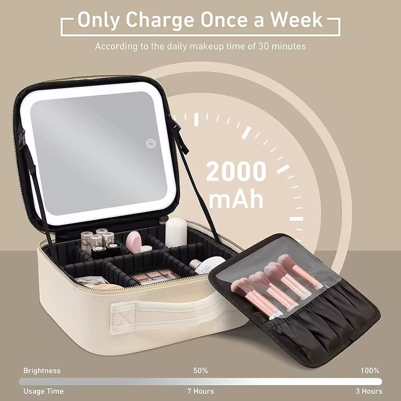 ✨ Trousse de Maquillage Professionnelle avec Miroir LED Intégré