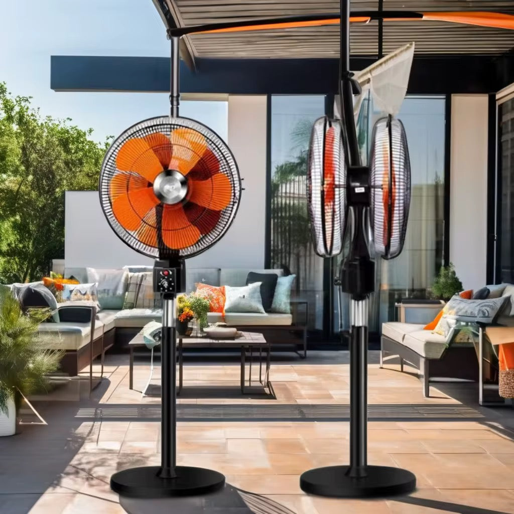 Ventilateur Électrique sur pieds à double tête 360 degrés
