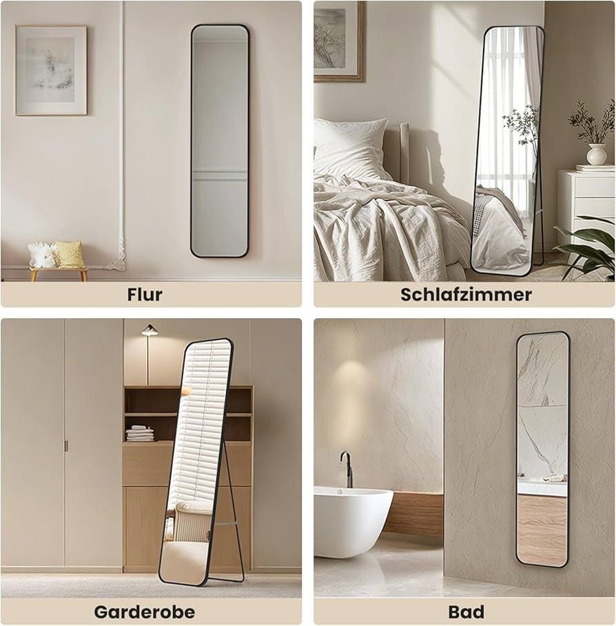 Miroir grand format, 2 en 1, miroir sur pied ou miroir mural Miroir INCASSABLE ✨