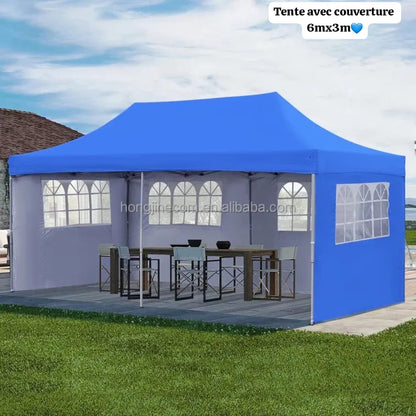 Bâche de Tente 6m/3m pliable avec couverture