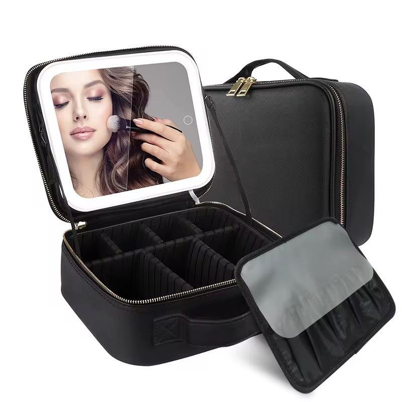 ✨ Trousse de Maquillage Professionnelle avec Miroir LED Intégré