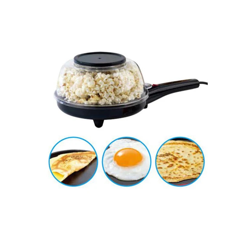 Mini machine à popcorn et crêpière, 2 en 1
