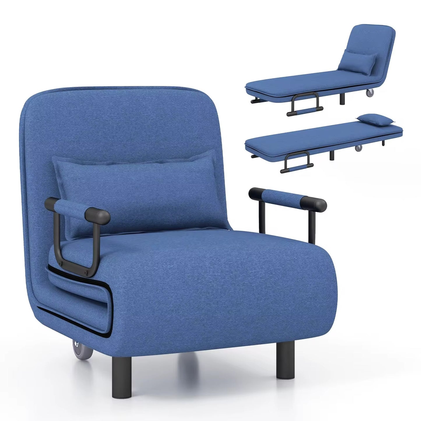 🛋️ Fauteuil Convertible 3-en-1 : Sofa • Chaise Longue • Lit Simple