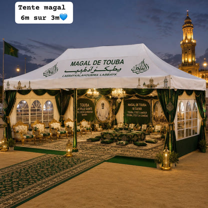 Bâche de Tente 6m/3m pliable avec couverture