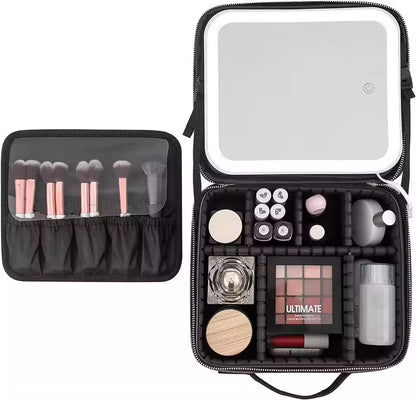✨ Trousse de Maquillage Professionnelle avec Miroir LED Intégré