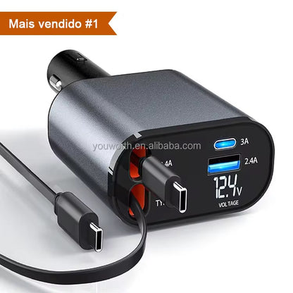 🔌 Chargeur Voiture Intelligent – Fast Charge 4-en-1
