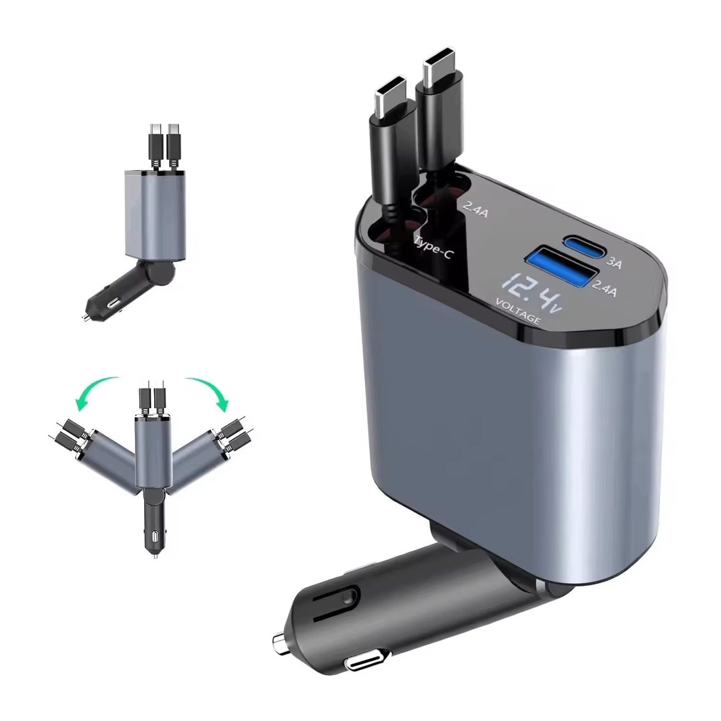 🔌 Chargeur Voiture Intelligent – Fast Charge 4-en-1
