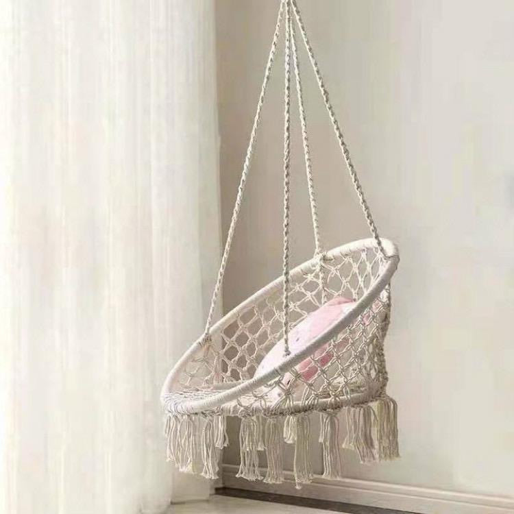 Balançoire Hamac 2 places en corde de coton tricotée Chaise suspendue pivotante