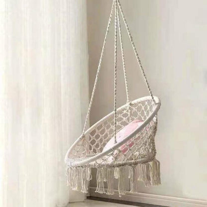 Balançoire Hamac 2 places en corde de coton tricotée Chaise suspendue pivotante