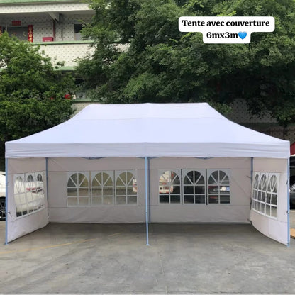 Bâche de Tente 6m/3m pliable avec couverture