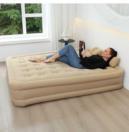 Matelas gonflable 2Places avec oreillers et pompe électrique intégré