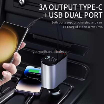 🔌 Chargeur Voiture Intelligent – Fast Charge 4-en-1