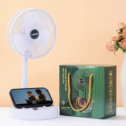 Ventilateur de table rétractable rechargeable 3 vitesses