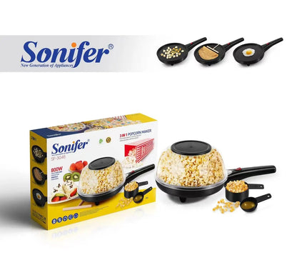 Mini machine à popcorn et crêpière, 2 en 1