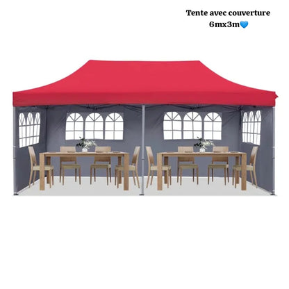 Bâche de Tente 6m/3m pliable avec couverture