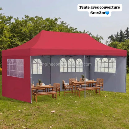 Bâche de Tente 6m/3m pliable avec couverture