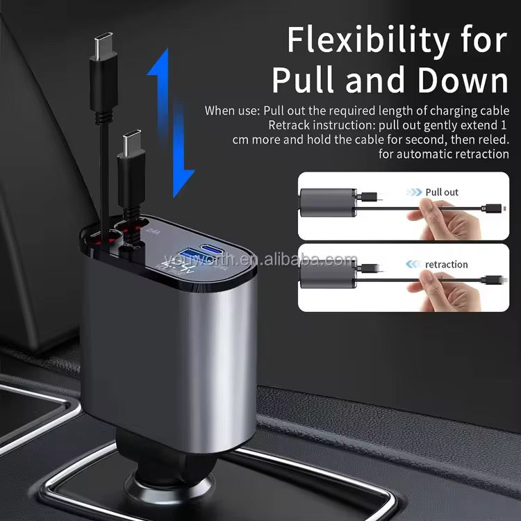 🔌 Chargeur Voiture Intelligent – Fast Charge 4-en-1