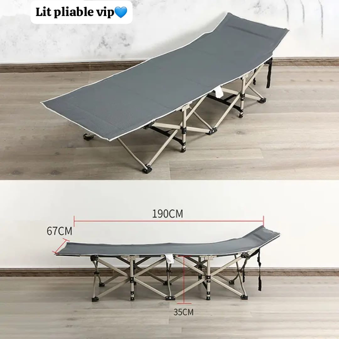 🛏️ Lit Pliable de Camping VIP pour Adulte – Confort, Gain de place & Praticité