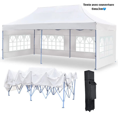 Bâche de Tente 6m/3m pliable avec couverture