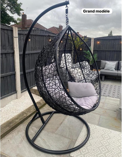 Fauteuil suspendu grand modèle Balançoire de jardin en rotin VIP