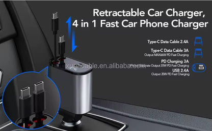 🔌 Chargeur Voiture Intelligent – Fast Charge 4-en-1
