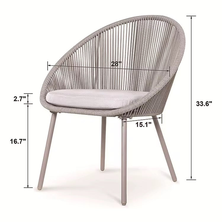 Tête à tête moderne en rotin avec coussin
