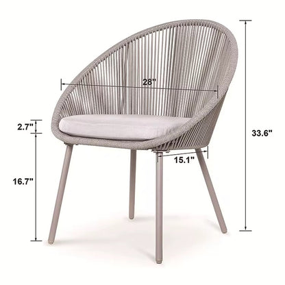Tête à tête moderne en rotin avec coussin