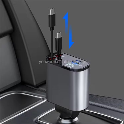 🔌 Chargeur Voiture Intelligent – Fast Charge 4-en-1