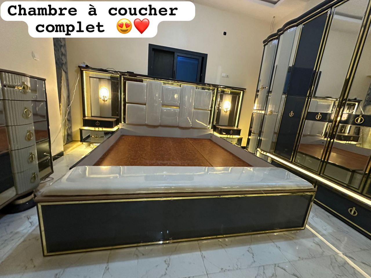 🛏️ Chambre à Coucher Complète Luxe & Élégance