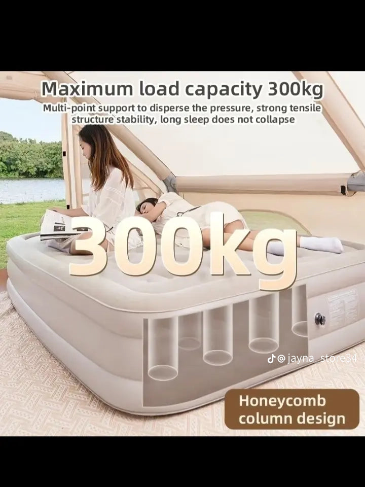 Matelas gonflable 2Places avec oreillers et pompe électrique intégré