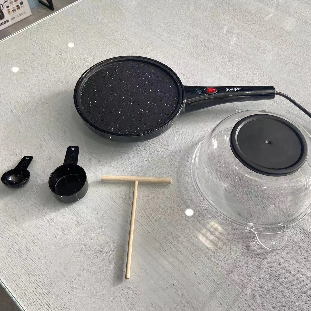 Mini machine à popcorn et crêpière, 2 en 1