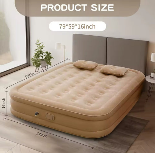 Matelas gonflable 2Places avec oreillers et pompe électrique intégré