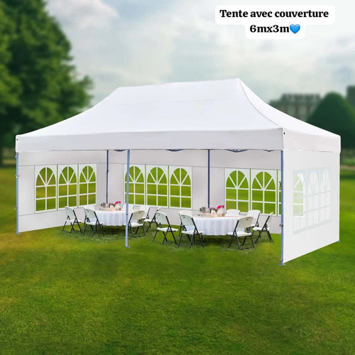 Bâche de Tente 6m/3m pliable avec couverture