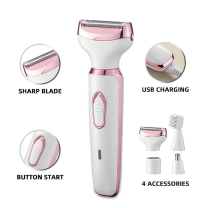 ✨ Kit Beauté Rechargeable 4-en-1 – Une Peau Douce, Belle et Sans Effort