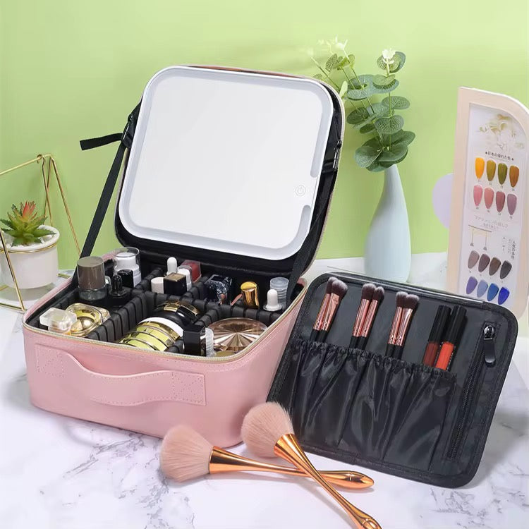 ✨ Trousse de Maquillage Professionnelle avec Miroir LED Intégré