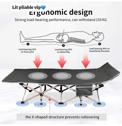 🛏️ Lit Pliable de Camping VIP pour Adulte – Confort, Gain de place & Praticité