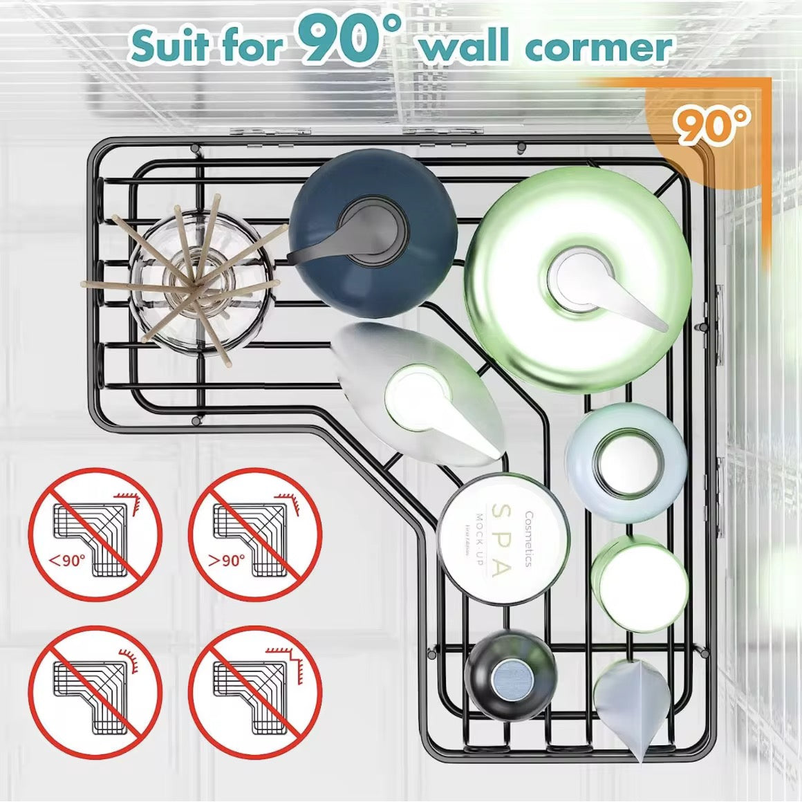 Étagère de rangement d’organisation salle de bain 5 Pièces