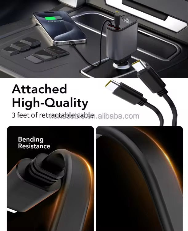 🔌 Chargeur Voiture Intelligent – Fast Charge 4-en-1