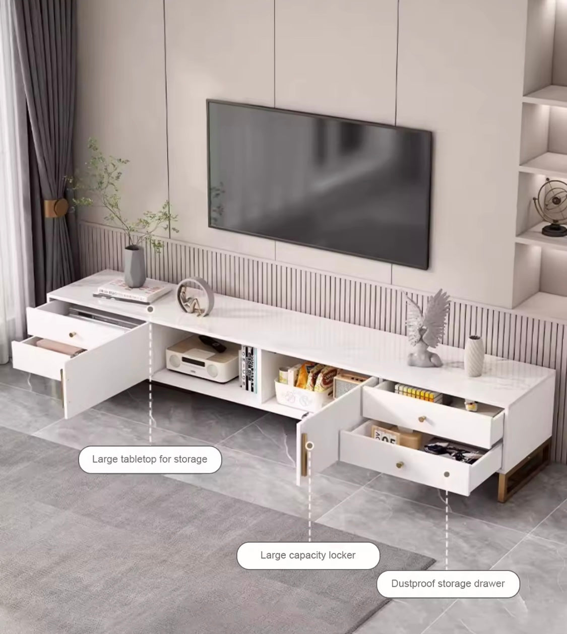 Ensemble meuble Télévision avec duo table basse