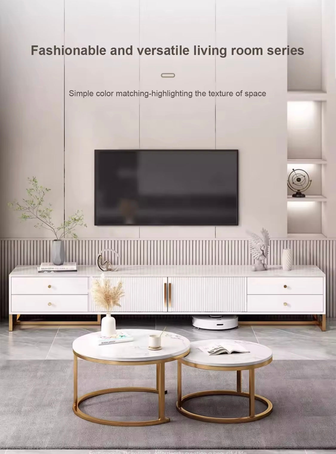 Ensemble meuble Télévision avec duo table basse